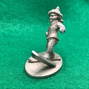 Sking Girl Pewter Figurine